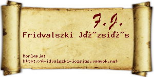 Fridvalszki Józsiás névjegykártya